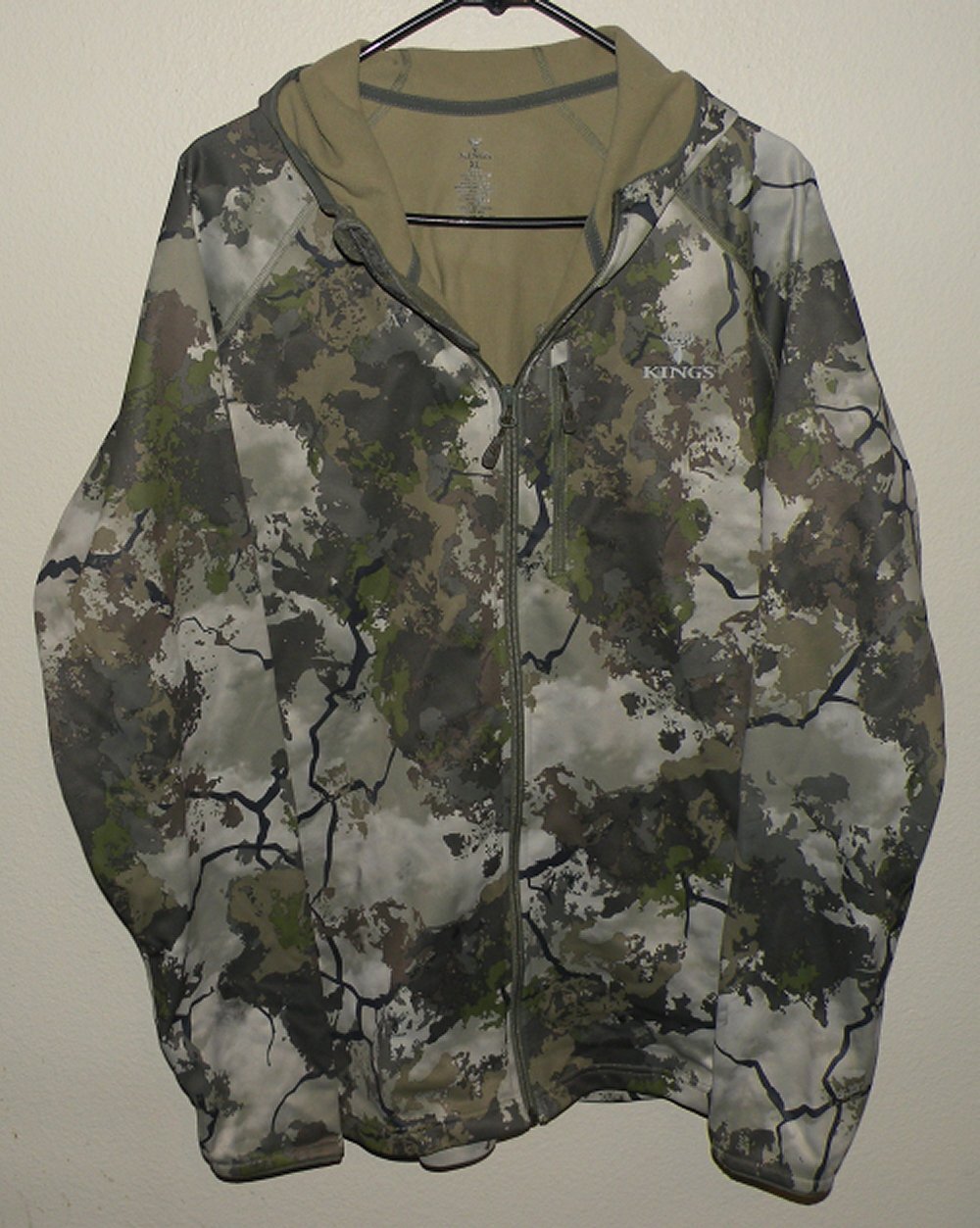 King’s Camo Men’s XL Grid-Fleece Full Zip Hooded Sweatshirt Hoodie KC Ultra Camo